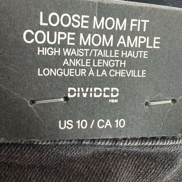 H & M Divided Women’s Jeans Pants Sz 10 Loose Mom Fit High Waist - Picture 4 of 4